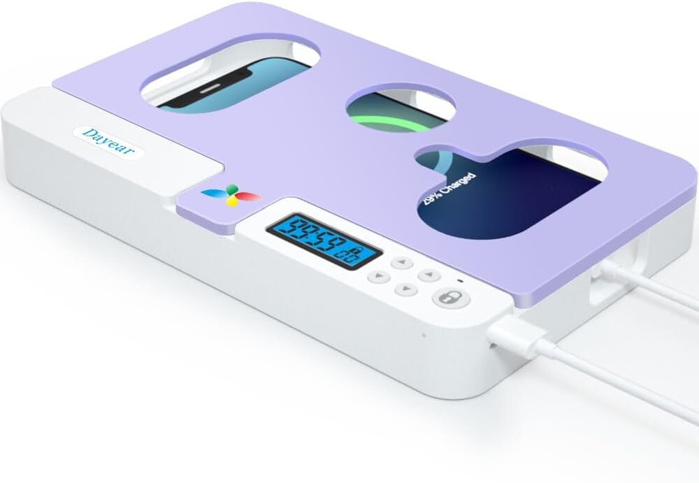 Caja De Bloqueo Para Teléfono Celular IDiskk Con Temporizador, Caja De Casillero Con Temporizador Para Android/iPhone, Cárcel De Teléfono Para Que Los Niños Se Concentren Más (Azul