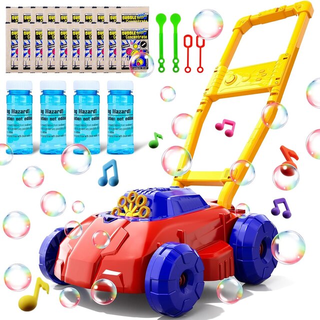 Pack De 2 Pistolas De Burbujas Automáticas | Roja Y Azul Con 2 Recambios | Genera 4000-10000 Burbujas Por Minuto | Regalo Para Niños 3-6 Años