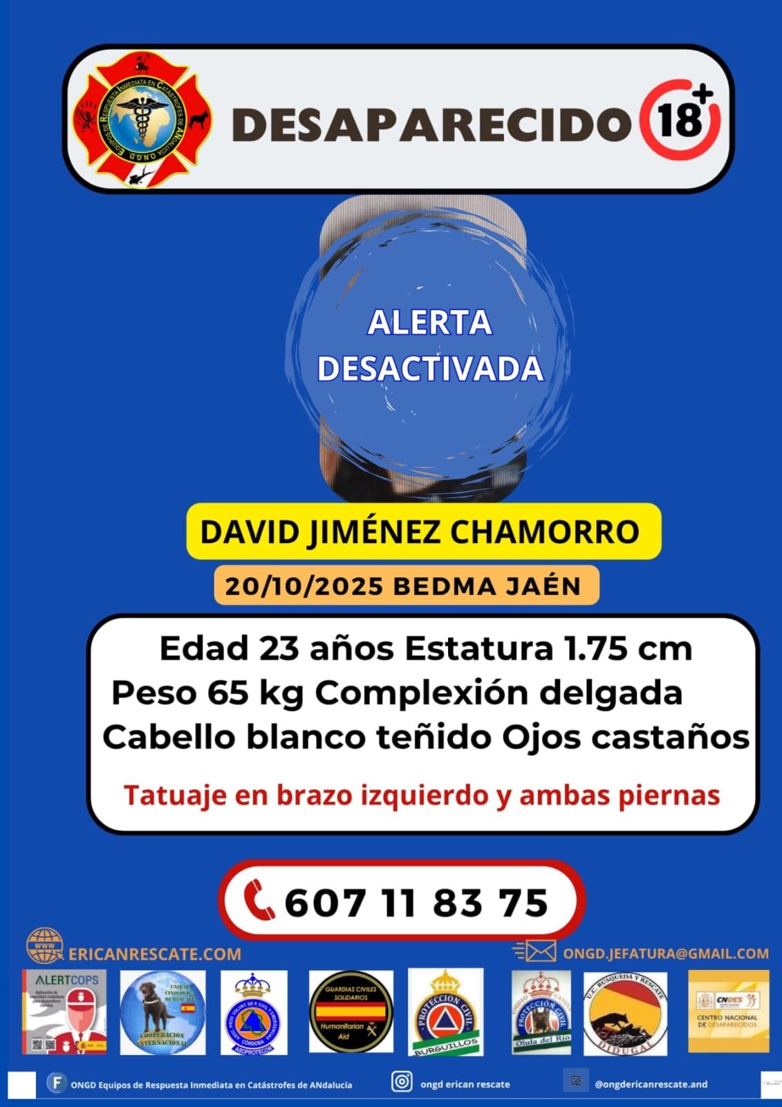 Encuentran a un joven de Bedmar que llevaba días en paradero desconocido