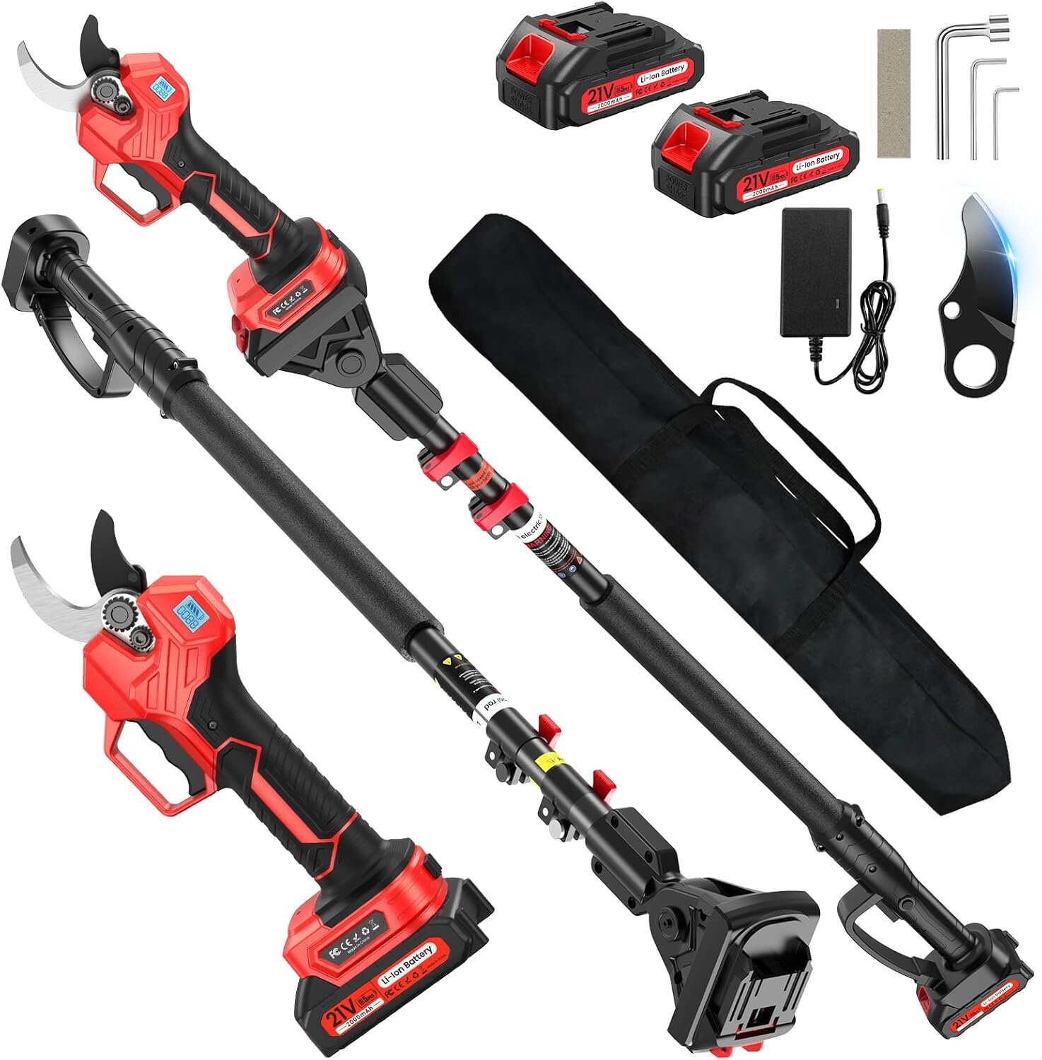 POIFL Tijeras de Podar Eléctricas 50 mm con Pértiga | Opiniones, características y uso