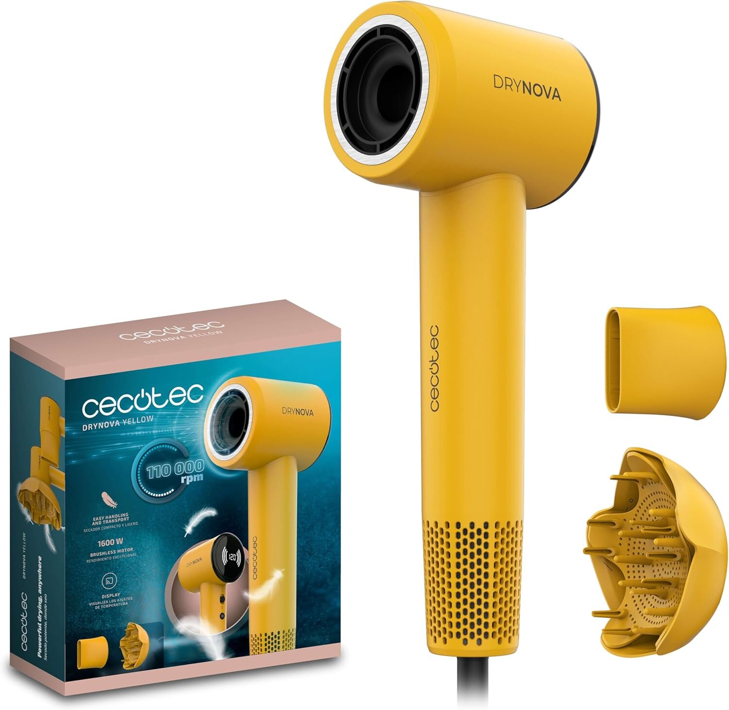 Cecotec Secador DryNova Yellow: adiós al encrespamiento y al secado lento