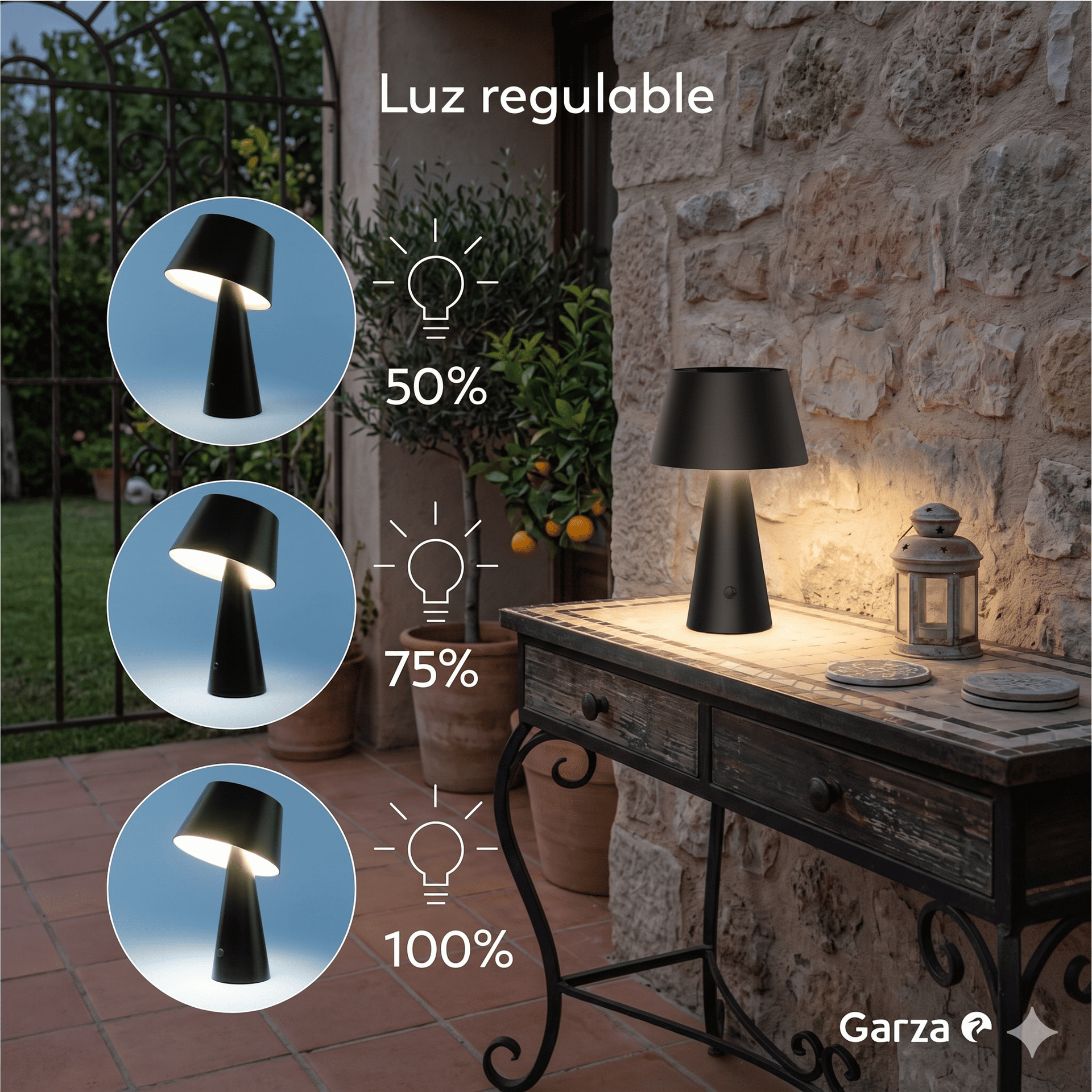Garza Lámpara de Exterior Solar LED 500lm: ofertas y opiniones de usuarios
