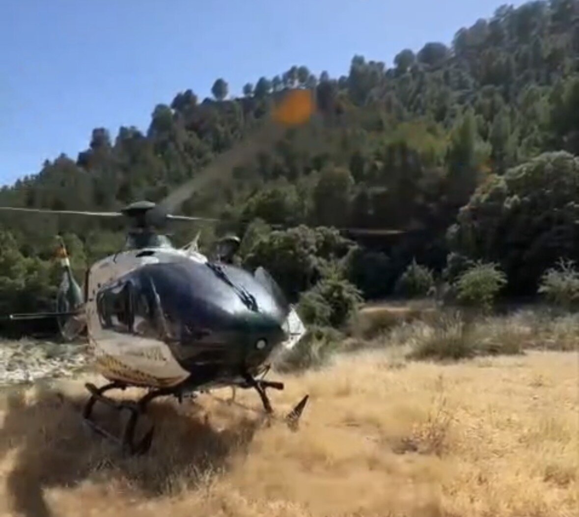 Rescatado en helicóptero un barranquista herido en una zona de difícil acceso de Pozo Alcón