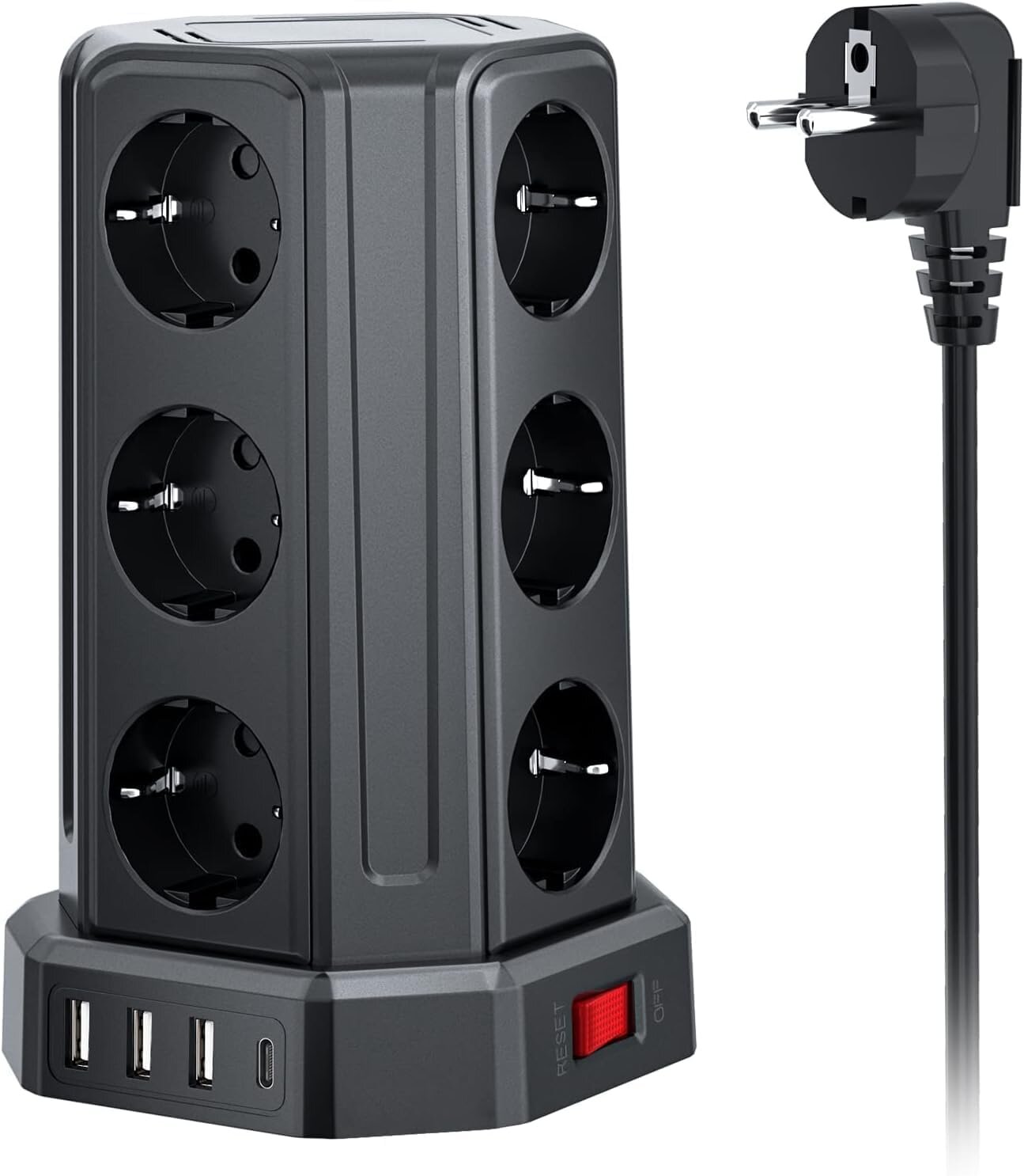 Sameriver 12 AC Torre Regletas Enchufes con 5M Alargador Enchufe Multiple y 4 USB: ofertas y opiniones de usuarios