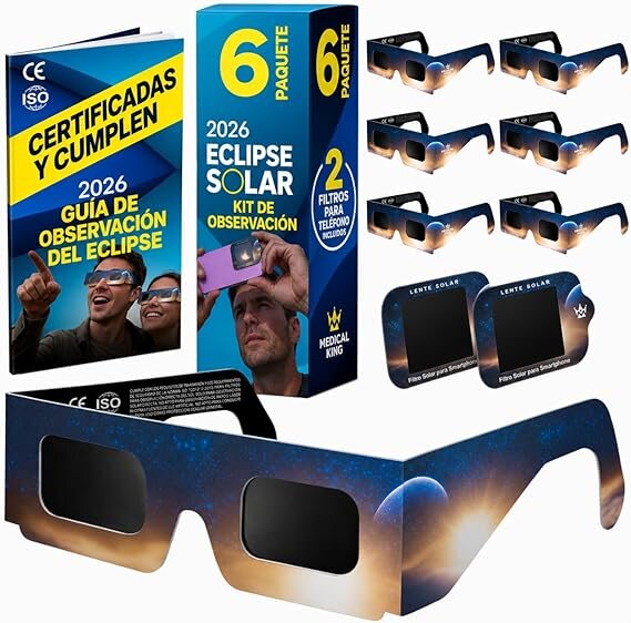 Medical King gafas eclipse solar homologadas ISO 12312-2: ofertas y opiniones de usuarios