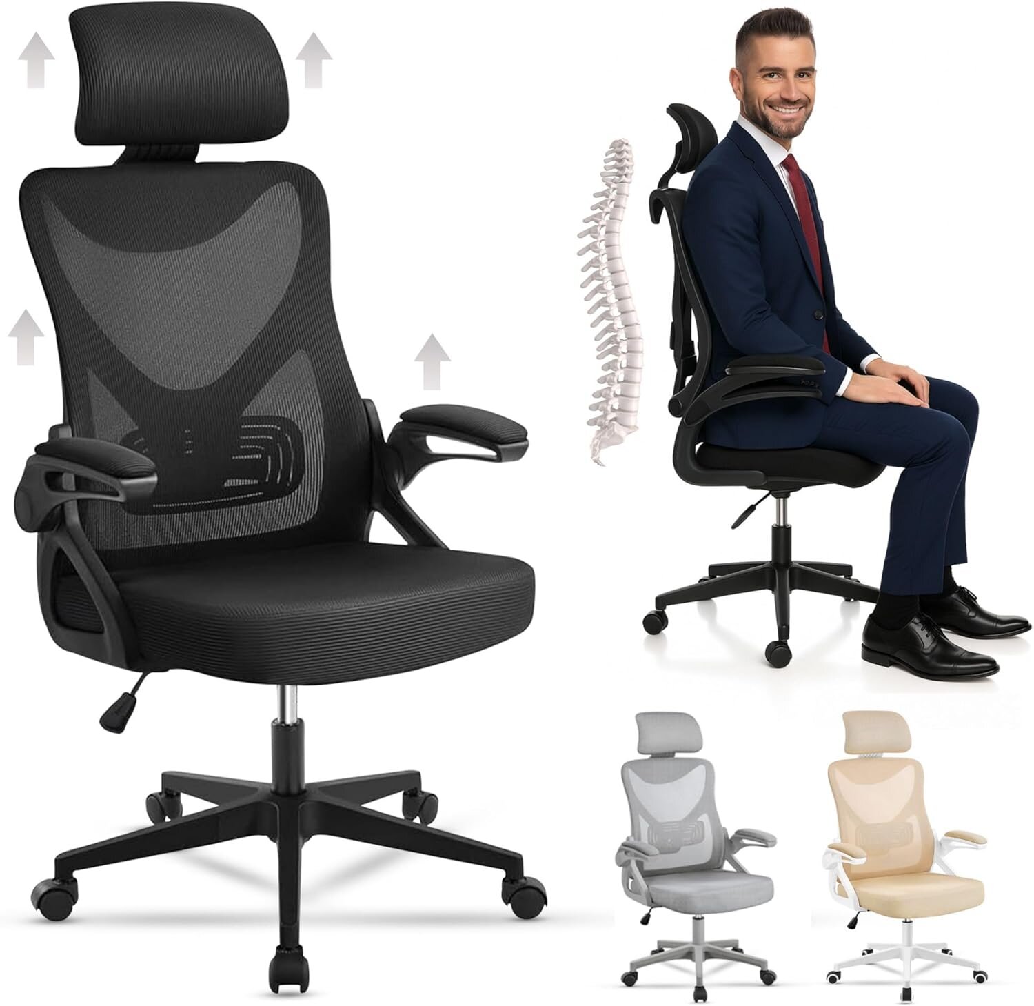 EveryKip® Silla Escritorio Ergonómica Ajustable con Reposabrazos: ofertas y opiniones de usuarios
