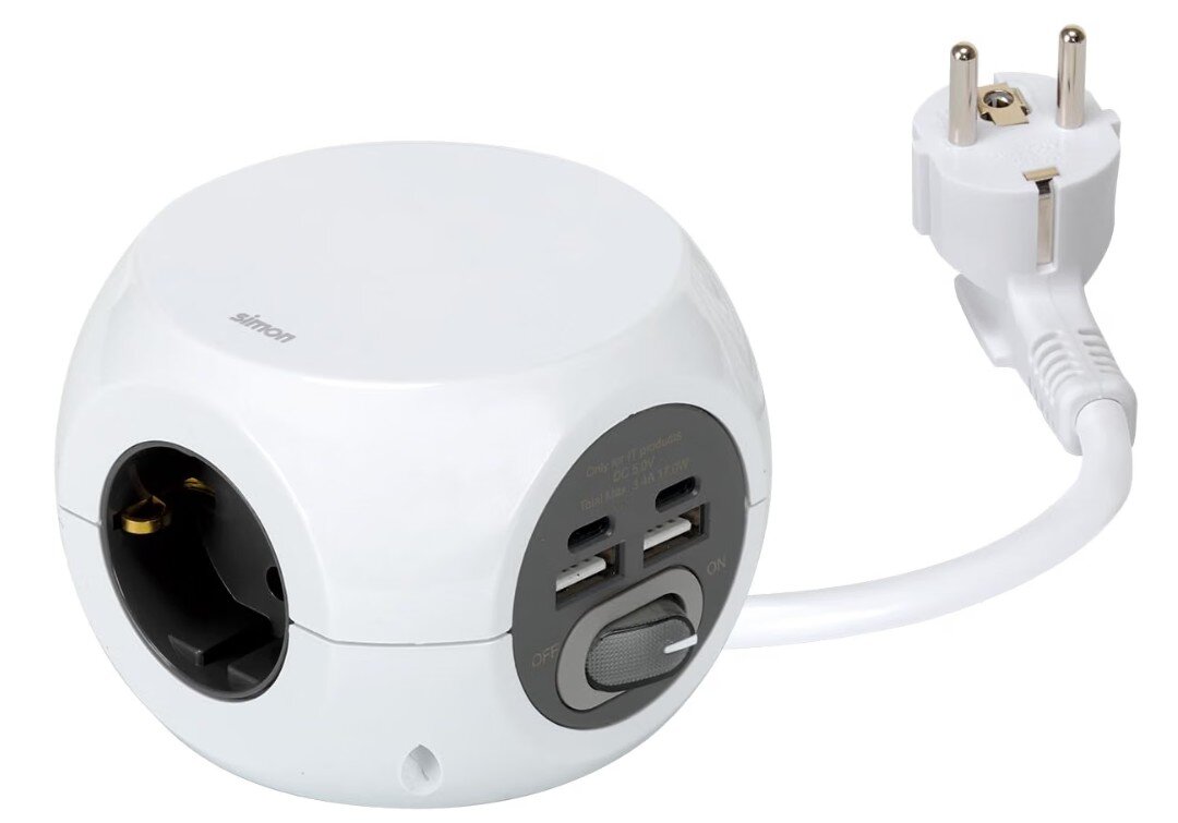 Simon COMBIBALL Regleta 3 Schuko + 4 USB Blanco: ofertas y opiniones de usuarios