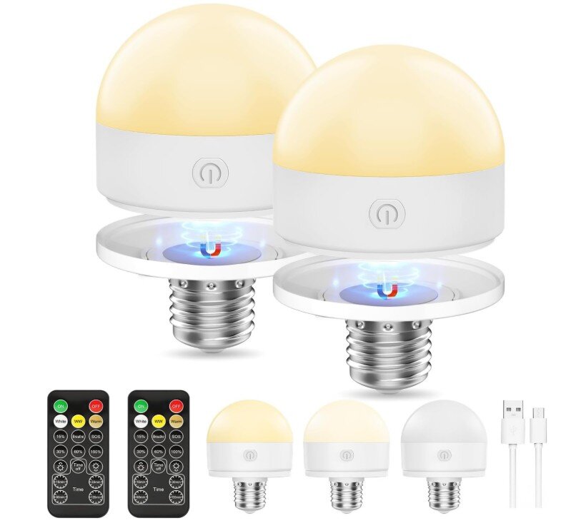 Suright bombilla LED recargable E27 2 unidades con mando y temporizador: ofertas y opiniones de usuarios